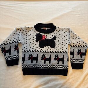 Vintage 1980’s Kids Hot Fudge Scottie Sweater